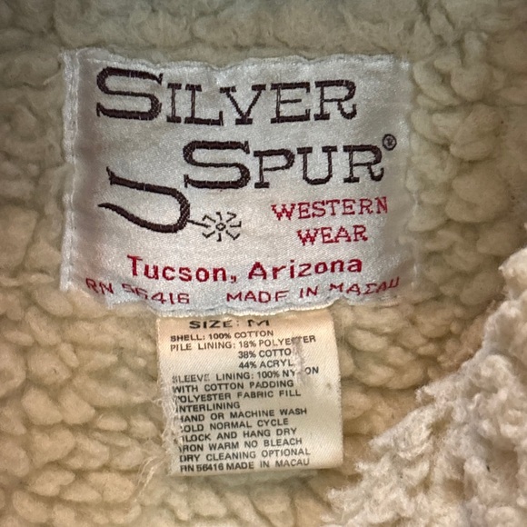 Vintage Silver Spur Western Wear Denim Sherpa Jacket - Picture 3 of 8